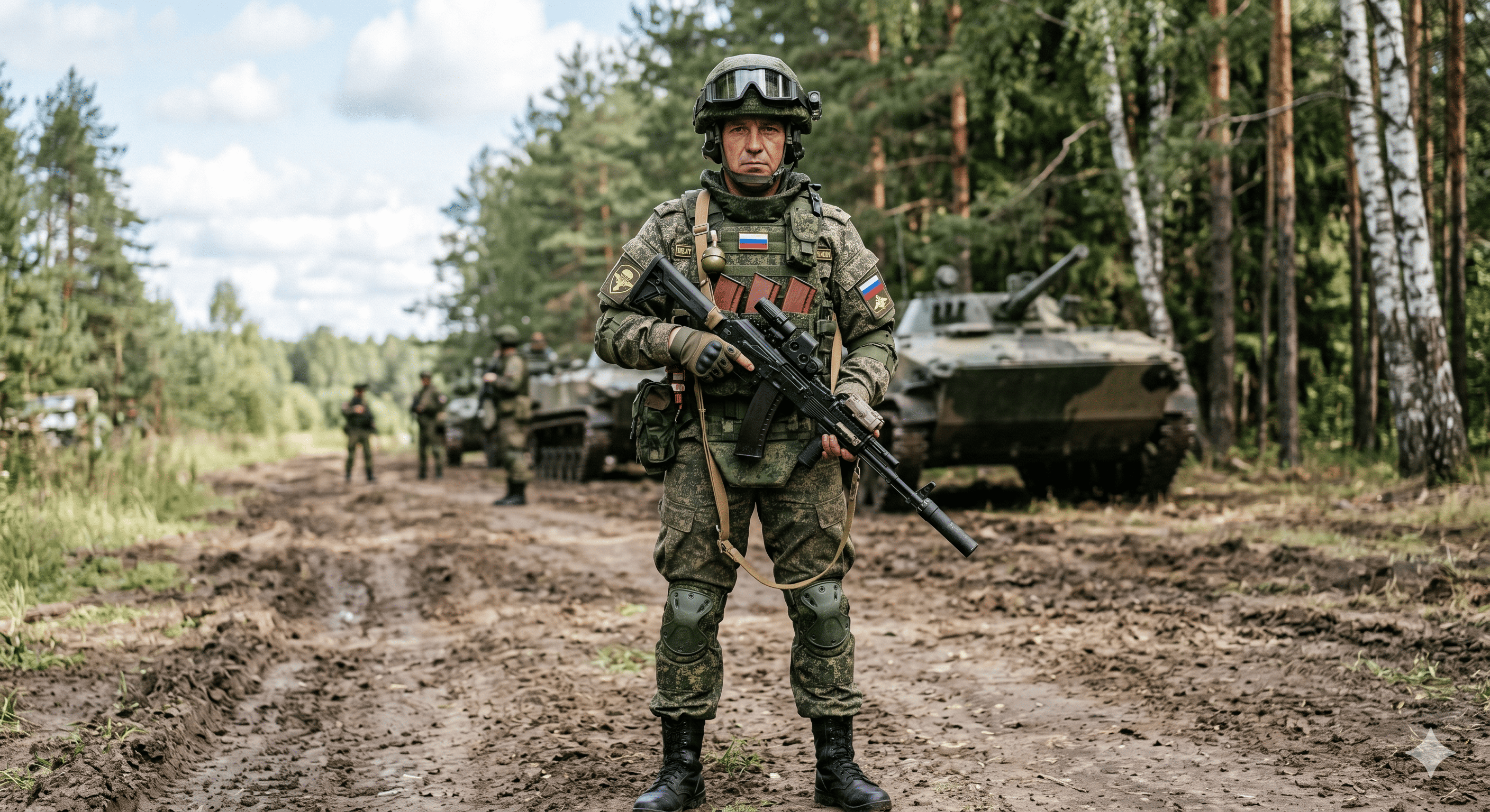 Военнослужащий ВС РФ в современной экипировке
